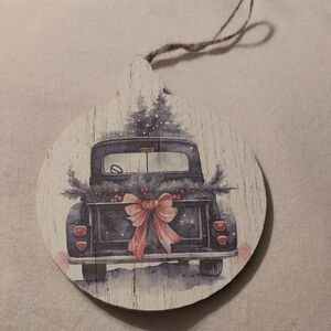 Rustic Holiday Ornament with Red Bow